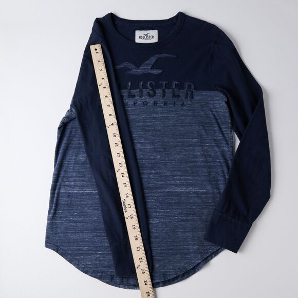 Hollister Men’s XS Long Sleeve Shirt Navy 100 Cottons 2010 Mall-Core Preppy Surf - Picture 5 of 9